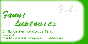 fanni luptovics business card